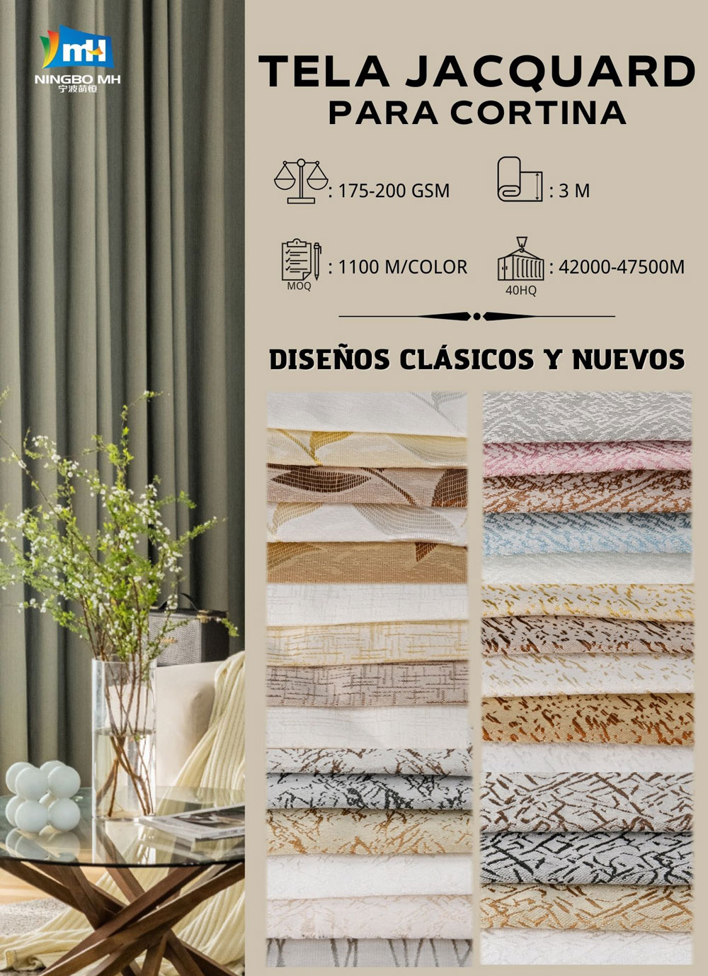 tela jacquard para cortina