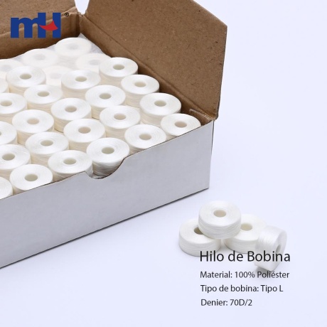Hilo de Bobina para Bordado – 70D/2, Tipo L, Sin Borde