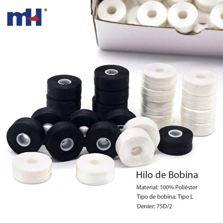 Hilo de Bobina para Bordado – 75D/2, Tipo L, Sin Borde